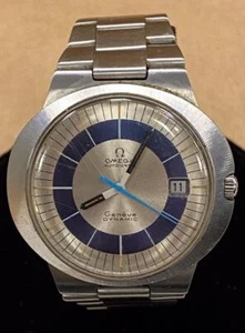 OMEGA GENEVE DYNAMIC SILVER/ BLUE DIAL STAINLESS STEEL 41mm AUTOMATIC WATCH. - Picture 1 of 12