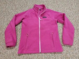 Columbia Sweater Girls Large Pink Fleece Long Sleeve Full Zip Mock Neck Outdoors - Picture 1 of 14
