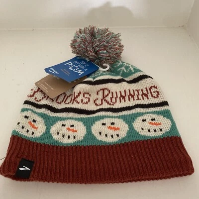 Gorro Brooks Running Merry Pom muñeco de nieve unisex ropa para correr nuevo con etiquetas Foto 1 de 4