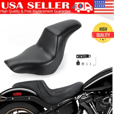 Black Step Up Front Rear Seat For Harley Softail Low Rider S FXLRS ST 2018-2023 — 第 1/4 张图片