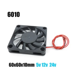 6010 6cm 60mm DC 5v 12V 24V Cooling Fan Brushless for 3D Printer Part - Photo 1/6