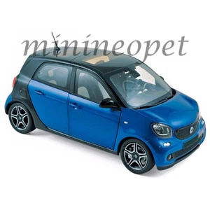 NOREV 183435 2015 SMART FORFOUR 1/18 DIECAST MODEL CAR BLUE - Picture 1 of 2