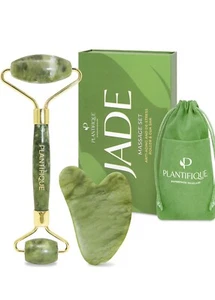 Jade Roller Jade Roller Gua Sha Massaggio Viso Nuova Versione Naturale. - Foto 1 di 6