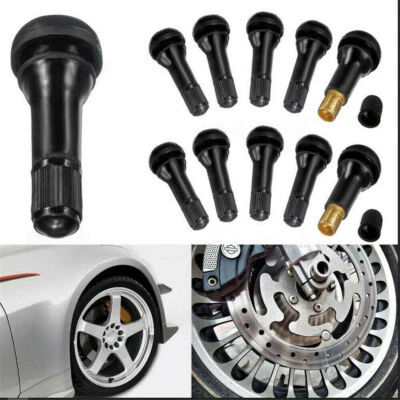200Pcs Car Auto TR 413 Short Rubber Tubeless Snap-In Tyre Tire Valve Stems Black - Image 1 of 4