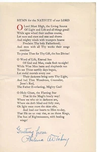 HYMN FOR THE NATIVITY OF OUR LORD by VICTOR STARBUCK INSCRIBED by PHILENA DICKEY - Picture 1 of 3