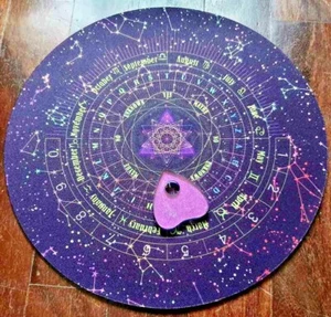 Ouija Tisch rund mit Brettern lila für spiritische Sitzgelegenheiten 22 cm Durchmesser - Bild 1 von 1
