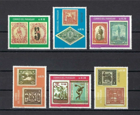 Paraguay 1968 Sc# 1089-94 Century of Paraguayan stamps MNH Cover