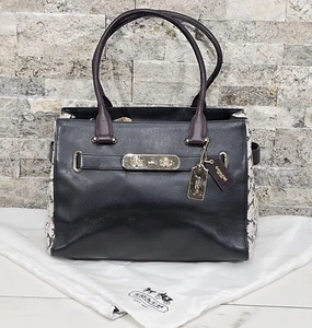 Coach Swagger borsa a tracolla pelle di serpente colorblock borsa in pelle borsa vecchi soldi - Foto 1 di 18
