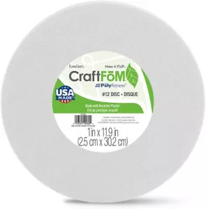 FloraCraft Styrofoam Disc 0.8 Inch x 11.8 Inch White - Picture 1 of 1