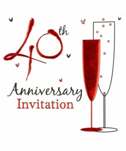 40. Rubin Jubiläum Einladungen Hochzeit Party Einladungen Karten Umschläge foliert - Bild 1 von 4