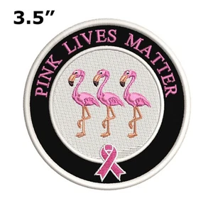 Pink Breast Cancer Awareness Ribbon Patch Embroidered Iron-On Applique Vests - Picture 1 of 22