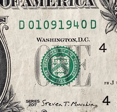 January 9, 1940 Birthday History Note Fancy Serial Number $1 Dollar Bill - Image 1 of 4