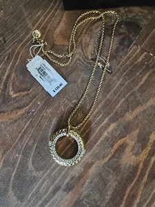 michael kors necklace- Circle With Crystals- Gold Tone - Picture 1 of 2