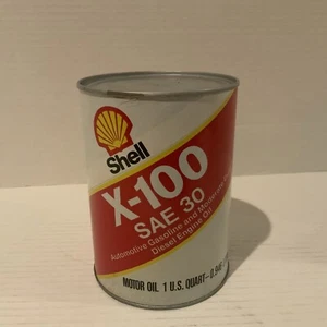 R•Lattina olio vintage Shell X-100 SAE 30 mai aperta ottima da esposizione - Foto 1 di 3