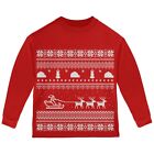 Santa Sleigh Ugly Christmas Sweater Red Toddler Long Sleeve T-Shirt