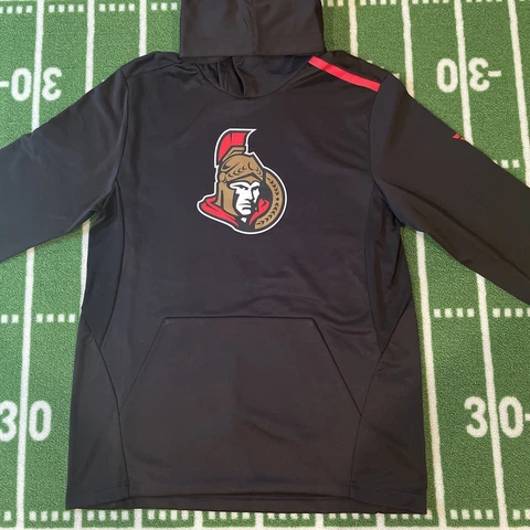 Fanatics Branded Black Ottawa Senators Primary Logo Pullover Hoodie Sz L NWOT Cover