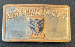Antique ARMY. & NAVY ACADEMY Cadet Brass Belt Buckle WWI Era Carlsbad CA RARE - Picture 1 of 12