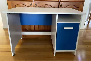 CHILDREN’S DESK BLUE & WHITE, BLUE OFFICE CHAIR, BLUE BOOKSHELF *VGC* KIDS BOYS - Picture 1 of 7