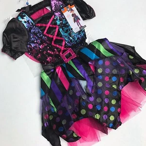 Sequin Witch Dress & Hat Child Kids Costume Dress Up Halloween Large Polka Dots - Picture 1 of 7