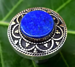 Blau Lapislazuli Stein Kuchi Ring afghanische Blume Stammesschmuck böhmisch ethnisch - Bild 1 von 6