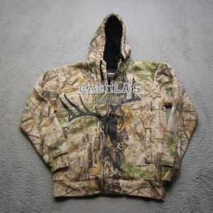 Cabelas Hoodie Mens S Brown Camo Fleece Full Zip Hunting Hiking Camp - Picture 1 of 11