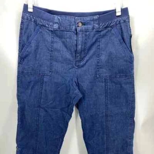 Women's BOYFRIEND JEANS BLUE Rolled Cuff WITH SNAP IN BUTTON US10 NWT DIP - Picture 1 of 5