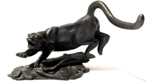 1975 Franklin Mint The Mountain Lion Pewter Figurine - Fine Collectible w/ Case - Picture 1 of 7