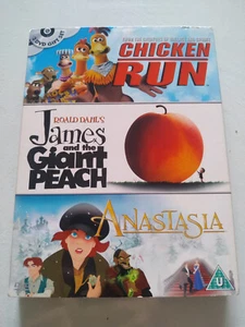 Chicken Run + James and The Giant Peach Roald Dahl - 2 X DVD Region 2 English - Picture 1 of 3