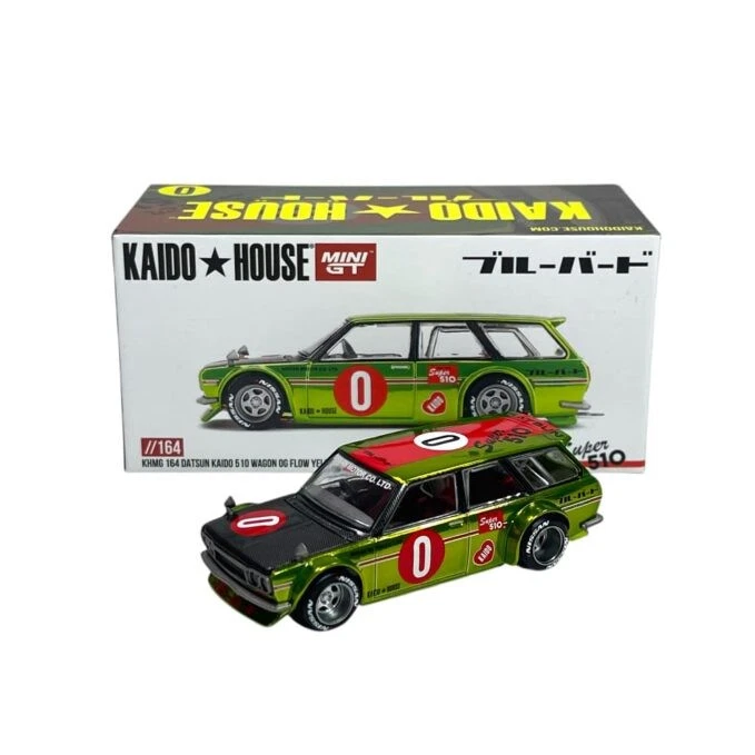Modellino Auto Mini GT x Kaido House 1/64 Kaido Datsun 510 Wagon OG Flow Yellow - Immagine 1 di 4