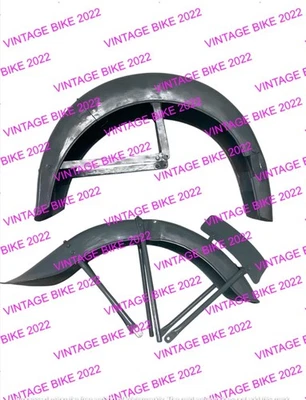 ADECUADO PARA BMW R25 AÑOS 50 Guardabarros Juego Acero Crudo Con Estantes Foto 1 de 4