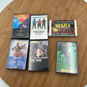 Lot of 6 Vtg Hip-Hop/Rap Cassette Tapes Fat Boys Salt-N-Pepa New Edition LL Cool - Picture 1 of 2