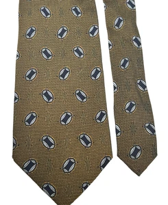 CORBATA CLÁSICA VINTAGE Z inc DORADA AZUL 100 % SEDA PARA HOMBRE HECHA A MANO EN COREA - Imagen 1 de 6