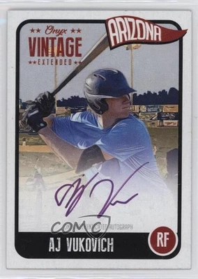 2020 Onyx Vintage Extended Purple Ink Auto /10 AJ Vukovich #EAAV Auto - Image 1 of 2