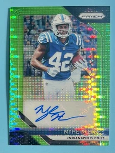 2018 Panini Prizm Rookie Autograph Nyheim Hines Green Pulsar Auto #RA-NH Colts - Foto 1 di 2