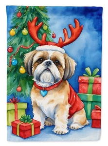Bandera de Reno de Navidad Shih Tzu Jardín Talla DAC7869GF - Imagen 1 de 3