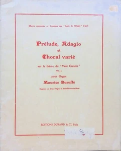 Prelude Adagio Et Choral Varie Organ Songbook Maurice Durufle Theme Veni Creator - Picture 1 of 5