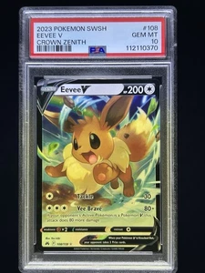 2023 Pokemon Schwert & Schild Krone Zenith #108 Eevee V PSA 10 - Bild 1 von 2