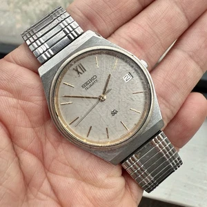Vintage 1980’s Seiko 8122-7029 Two Tone SQ Quartz RARE Gold Silver Steel Stretch - Bild 1 von 10
