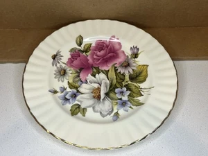 4 X Vintage Royale Garden Bone China Staffordshire Plate 8” Gold Painted Edge - Picture 1 of 4