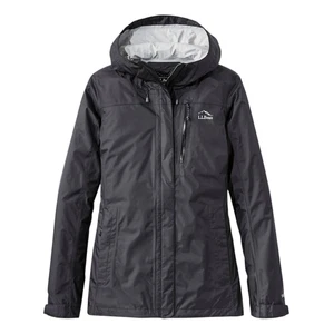 L.L. BEAN Women Trail Model Rain Jacket Size XL Black Full Zip Hooded Waterproof - Picture 1 of 10