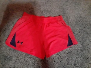 Pink And Royal Blue Under Armour Girls Shorts. Size YMD. - Picture 1 of 3
