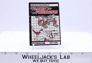 Sky Lynx Action Figure Instruction Manual 1985 Hasbro G1 Transformers - Picture 1 of 1