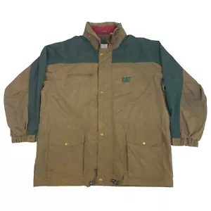Vintage California Outerwear Caterpillar Men's Work Jacket XL Brown Green Red - Picture 1 of 7