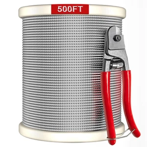 1/8 T316 Stainless Steel Cable with Cutter, 500FT Wire Rope Aircraft Cable for D - Picture 1 of 12