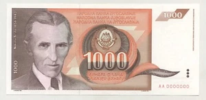 Jugoslawien 1000 Dinara 1990 Pick 107.s UNC Stempelglanz Banknote Specimen Ref 5 - Bild 1 von 2