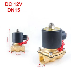 Válvula solenoide eléctrica DN15 DC 12V normalmente cerrada 2 vías para agua/petróleo/gas - Imagen 1 de 3