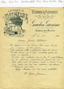 Dépt 70 - Luxeuil les Bains Rue des Remparts - Très Belle Entête Bâtiment 1898 - Picture 1 of 1