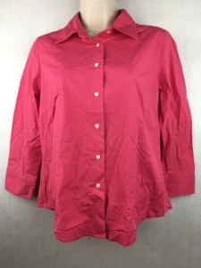 J. Crew Women's Pink Shirt 3/4 Sleeve Cotton Spandex Size M - Picture 1 of 4