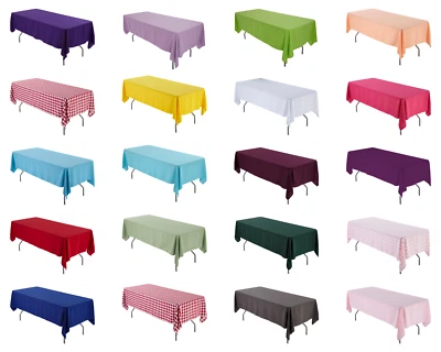 ZHEN LINEN 60" x 102" Rectangular Seamless Tablecloth For Wedding Restaurant Banquet Party