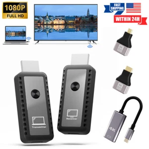 Wireless HDMI Extender Video Transmitter + Receiver Fr Camera PC To TV Monitor - Picture 1 of 9